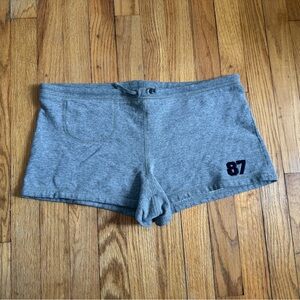 Aeropostale Gray Athletic Lounge Shorts with Navy '87 Accent